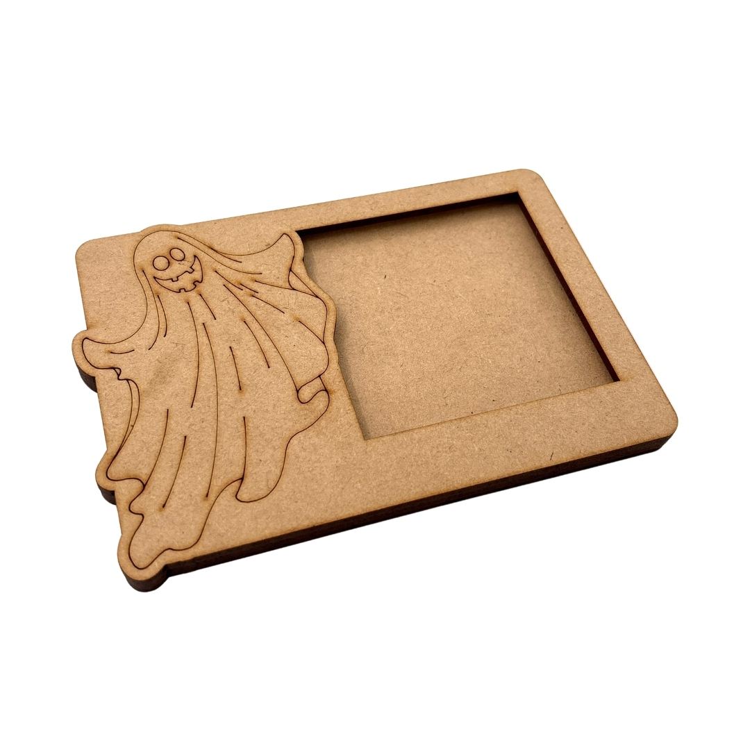 Halloween Ghost Three Layered Photo Frame MDF Design 1