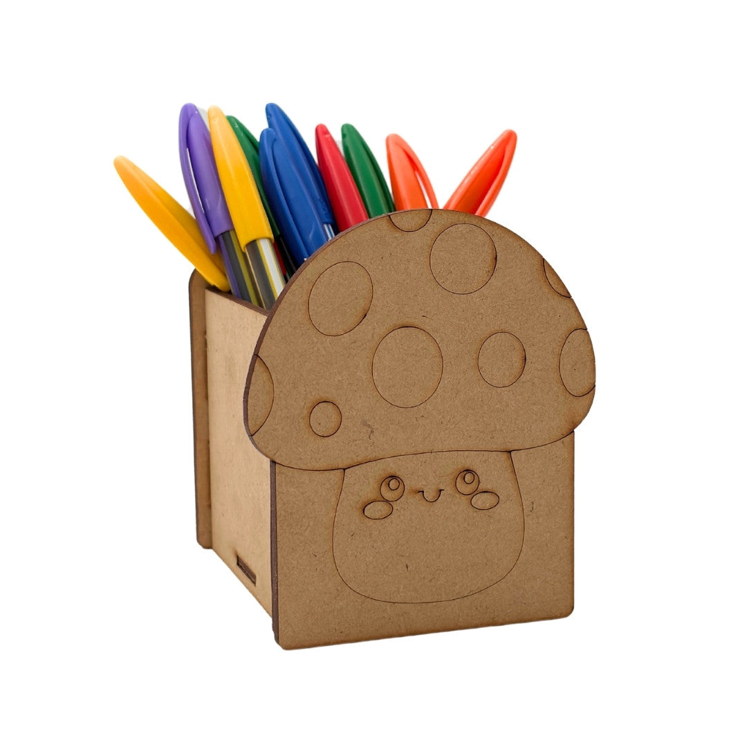 Mushroom Pen Stand MDF Design