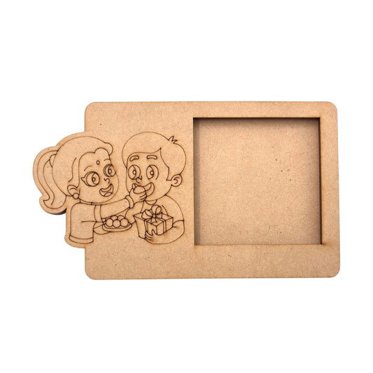 Raksha Bandhan Three Layered Photo Frame MDF Design 4