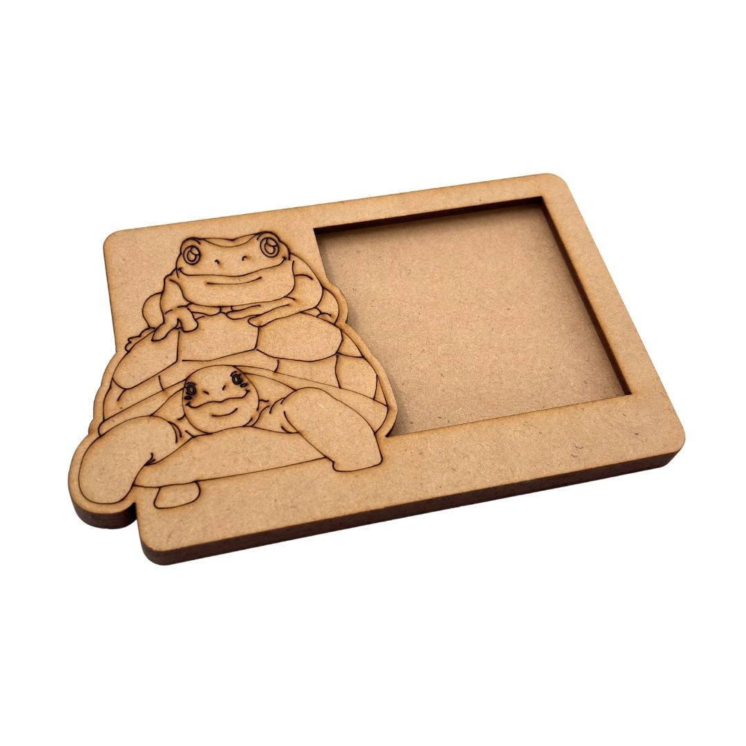 Frog On Tortoise Three Layered Photo Frame MDF Design 1