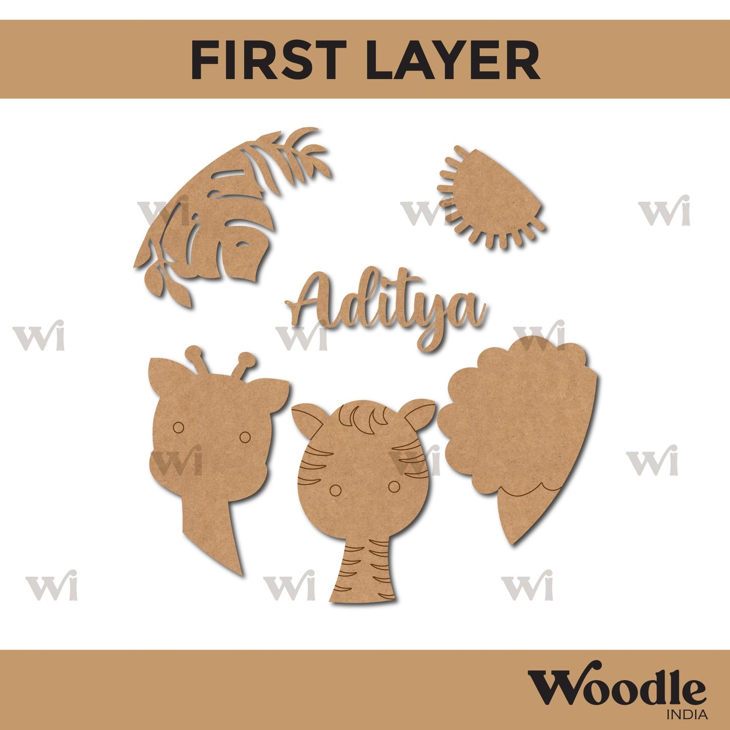 Animals Nameplate MDF Design