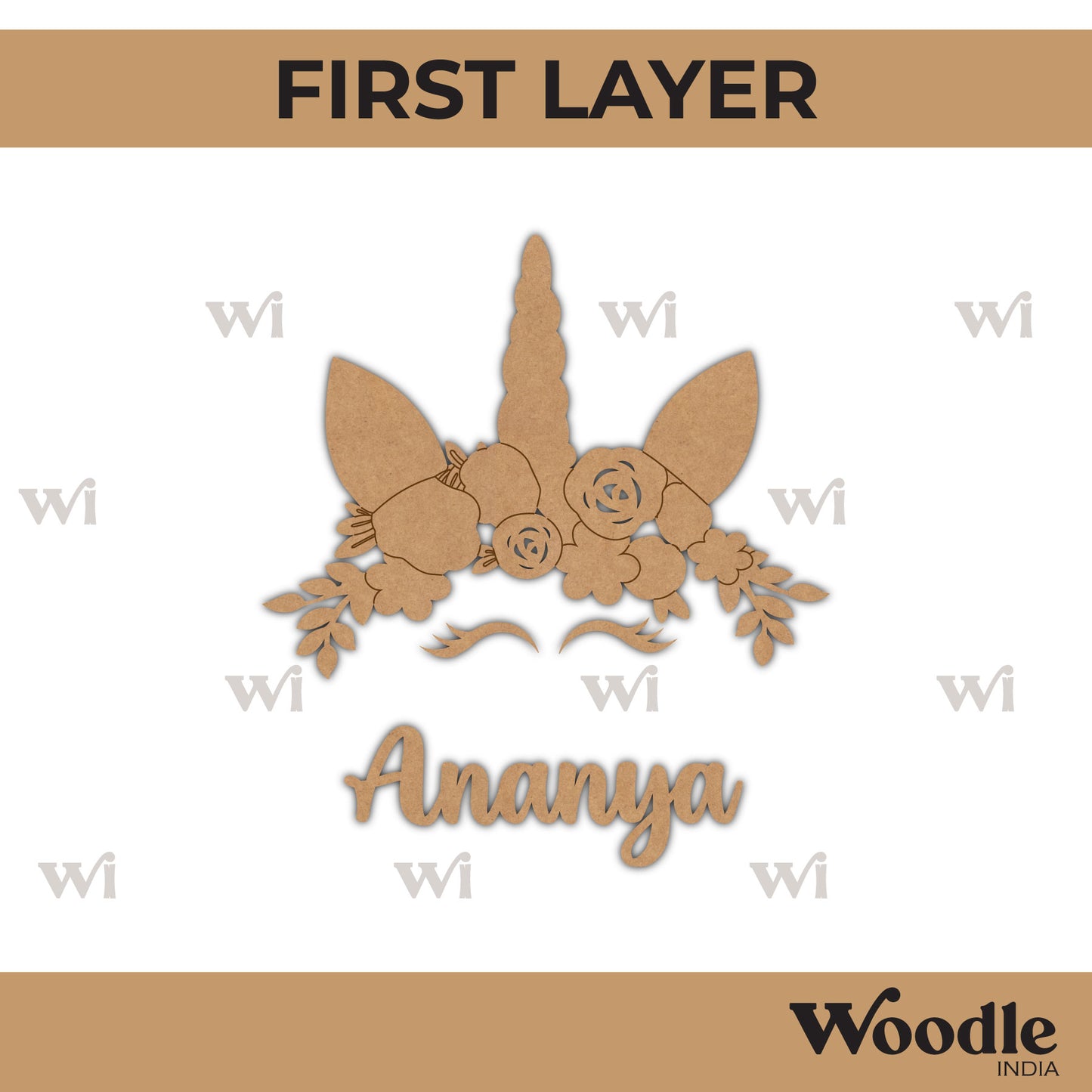 Unicorn Nameplate MDF Design