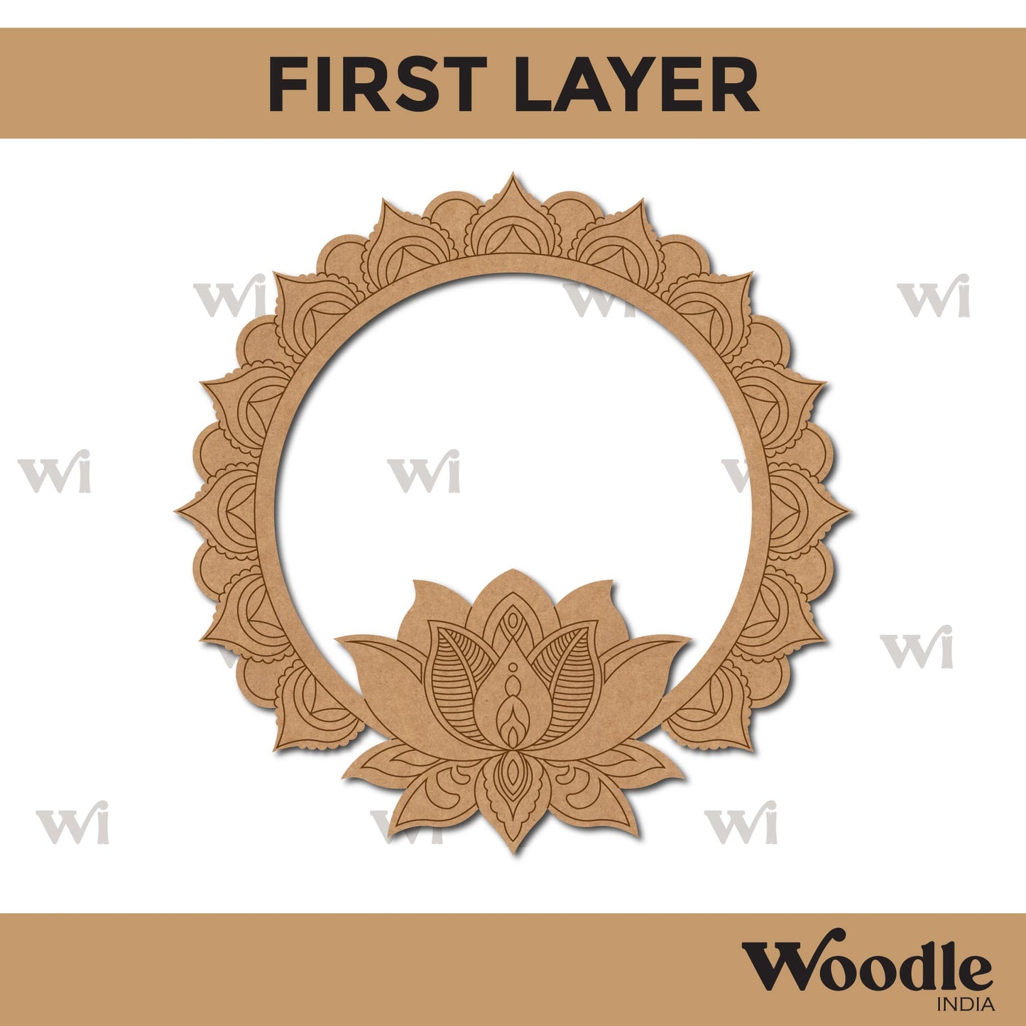 Lotus Wall Frame Pre Marked MDF Design 1