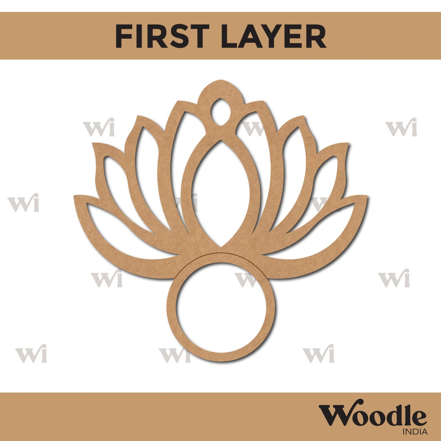 Lotus Diya Tealight Holder MDF Design 1