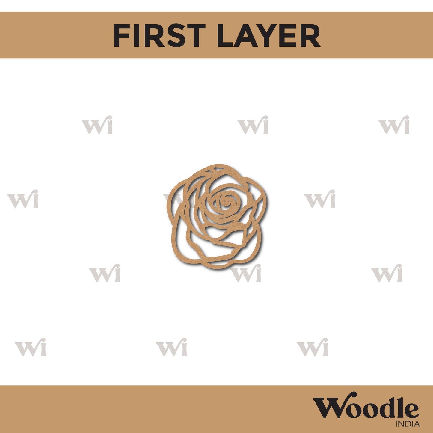 Rose Flower 3D Base MDF Design 1