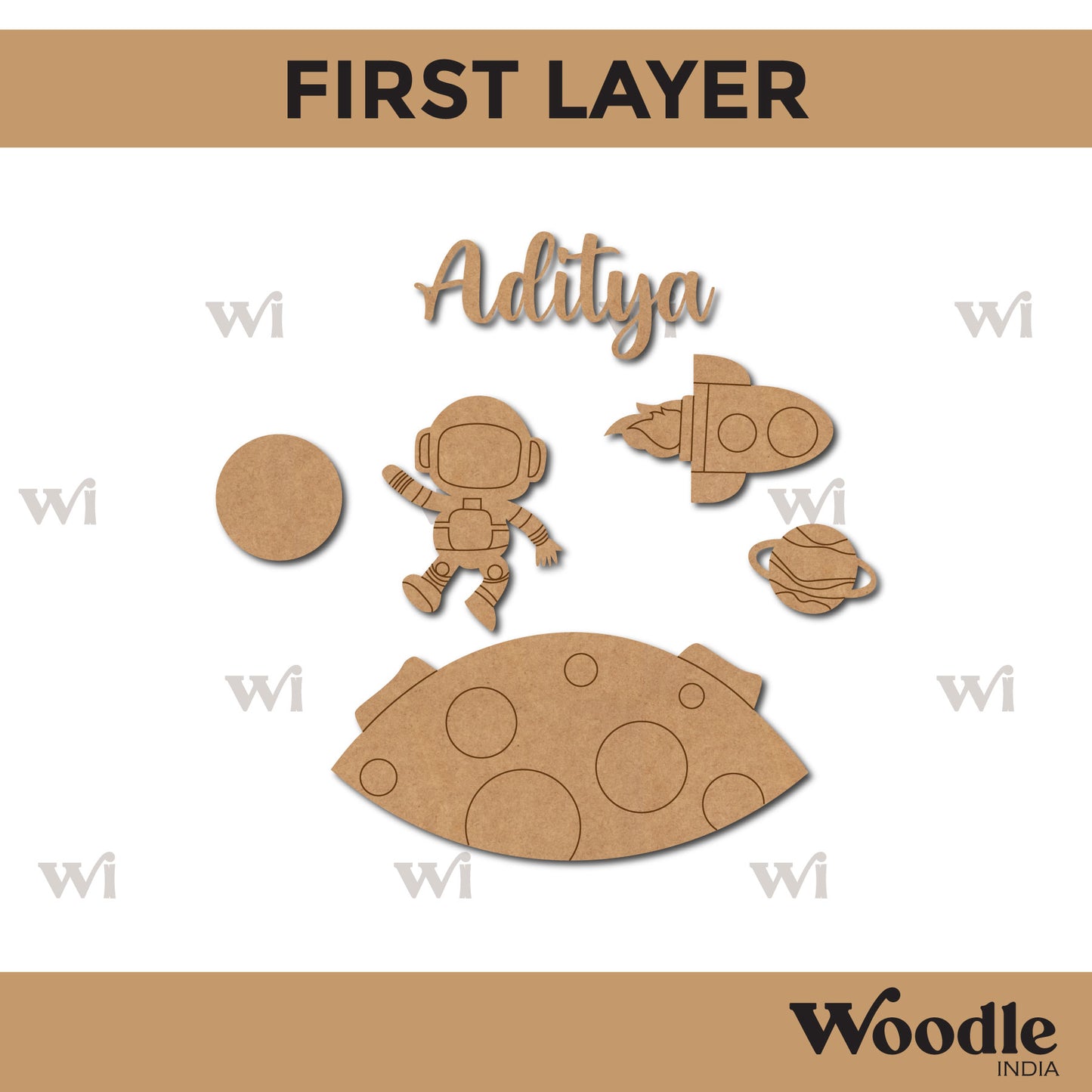 Space Nameplate MDF Design