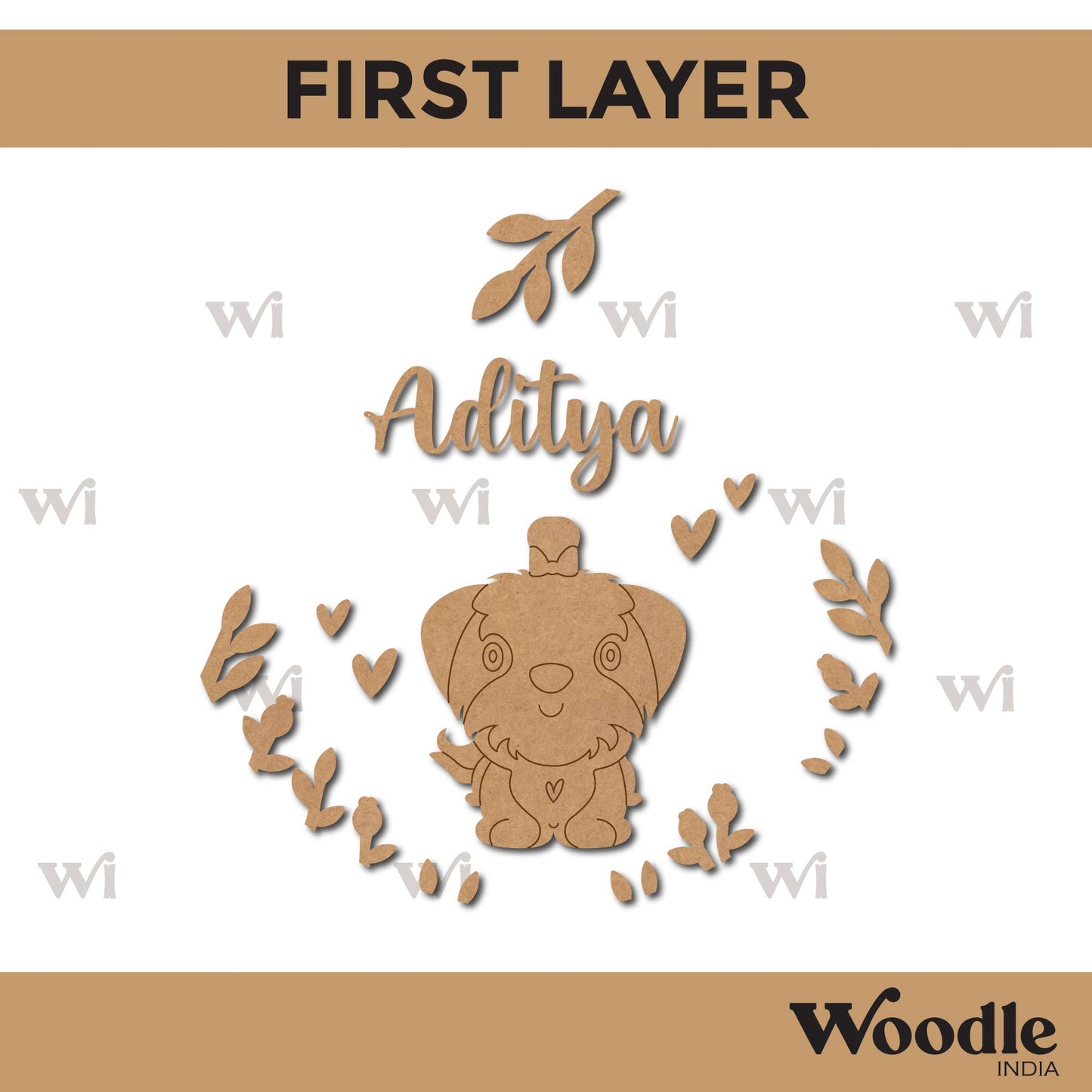 Dog Nameplate MDF Design