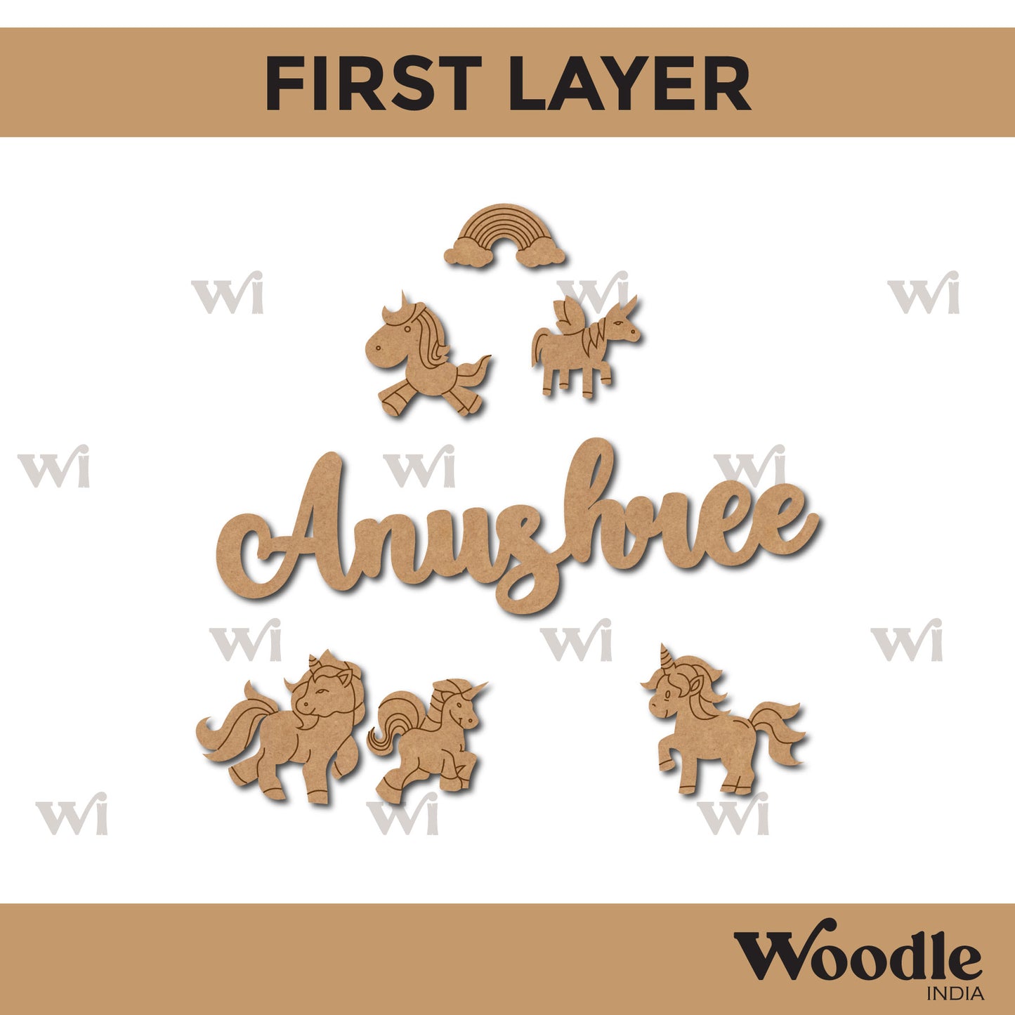 Alphabet Monogram Nameplate MDF Designs