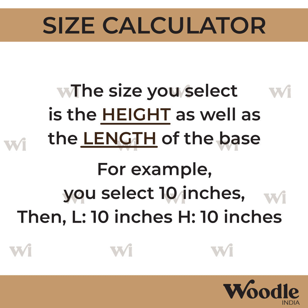 Plain Square Base Cutout MDF Design Size