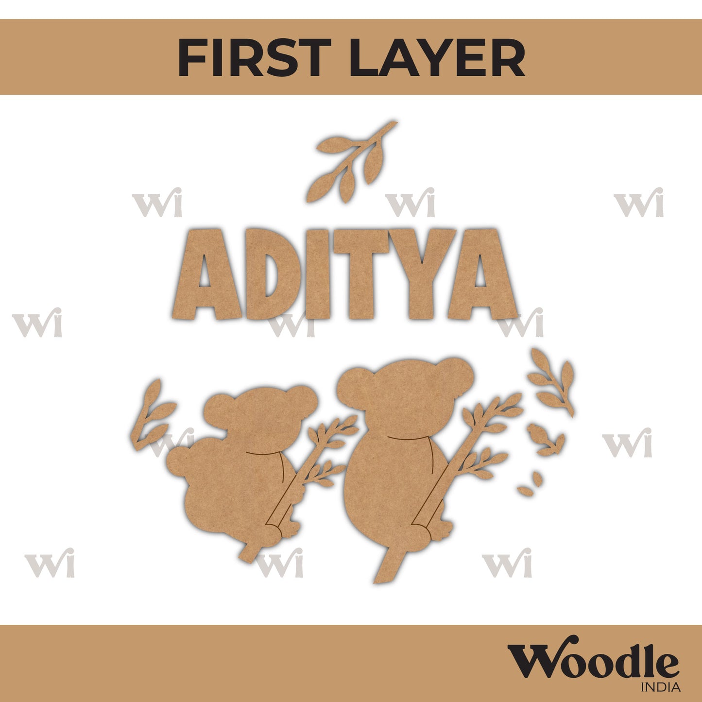 Panda Nameplate MDF Design 1