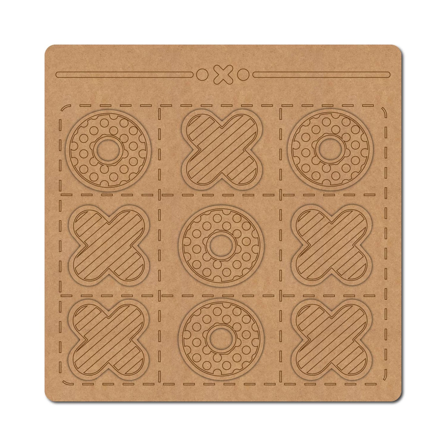 Tic Tac Toe Pre Marked MDF Design 7