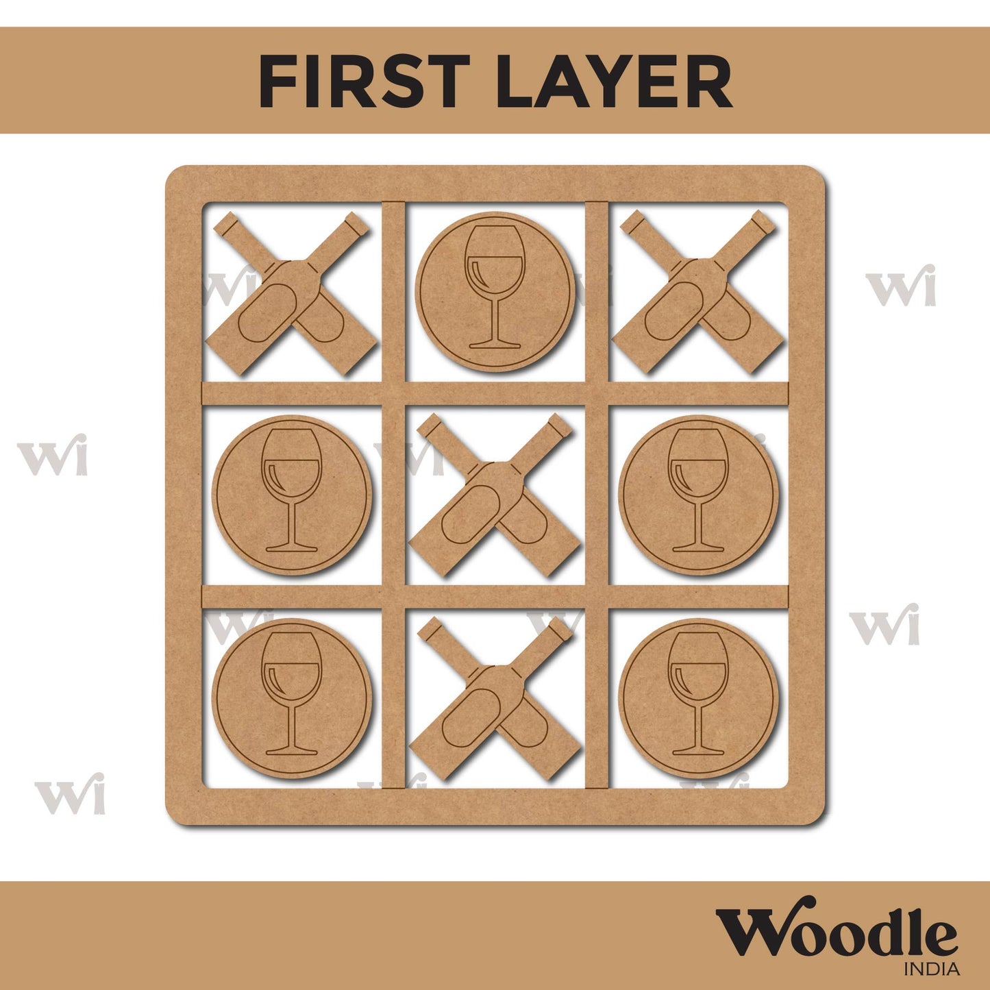 Tic Tac Toe Pre Marked MDF Design 11