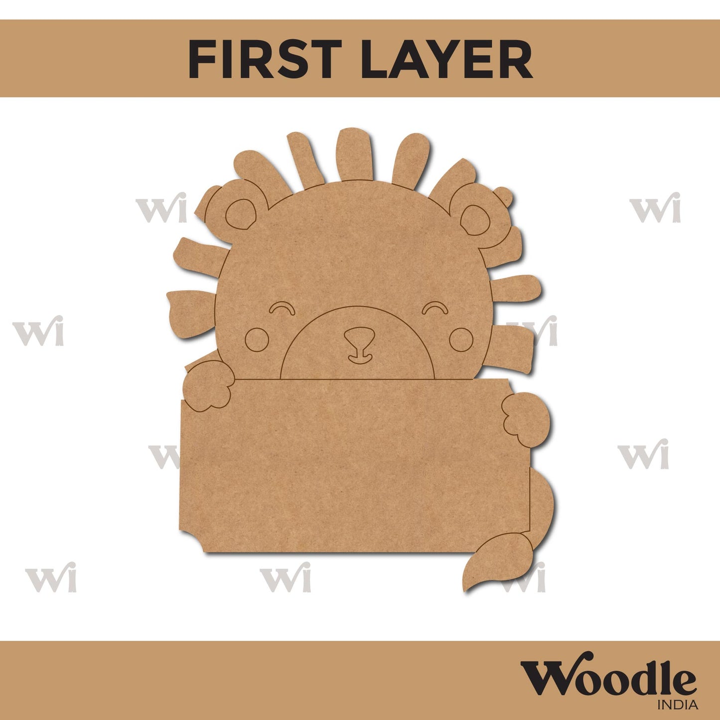 Lion Nameplate MDF Design