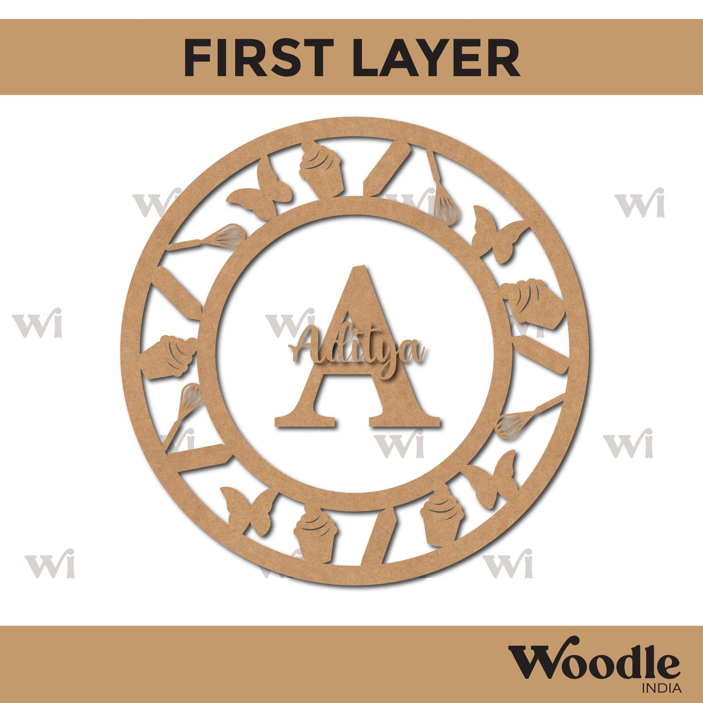Bakery Theme Nameplate MDF Design 1