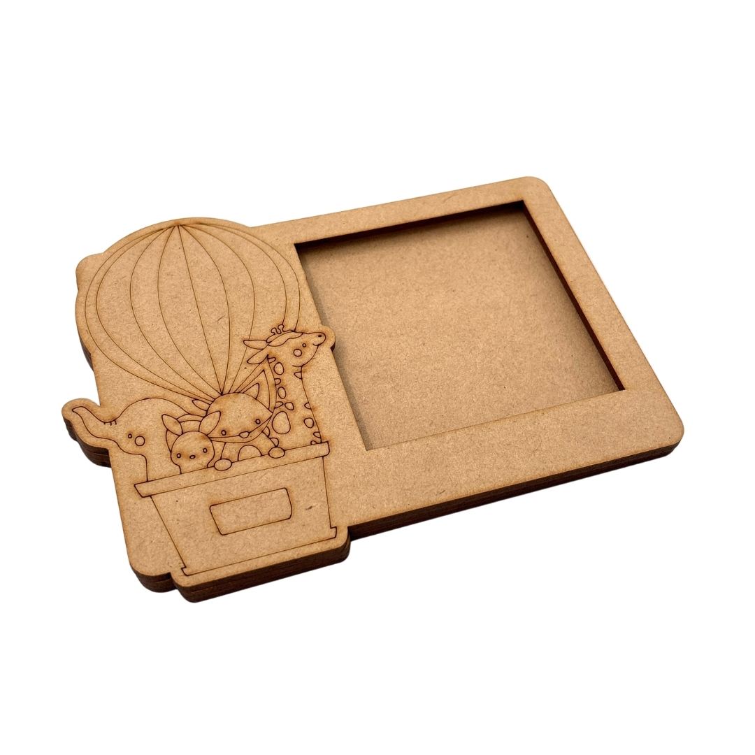 Animals Hot Air Balloon Three Layered Photo Frame MDF Design 1