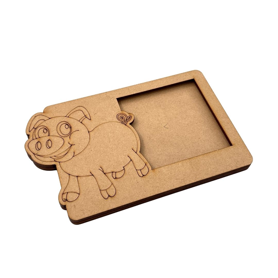 Pig Three Layered Photo Frame MDF Design 1
