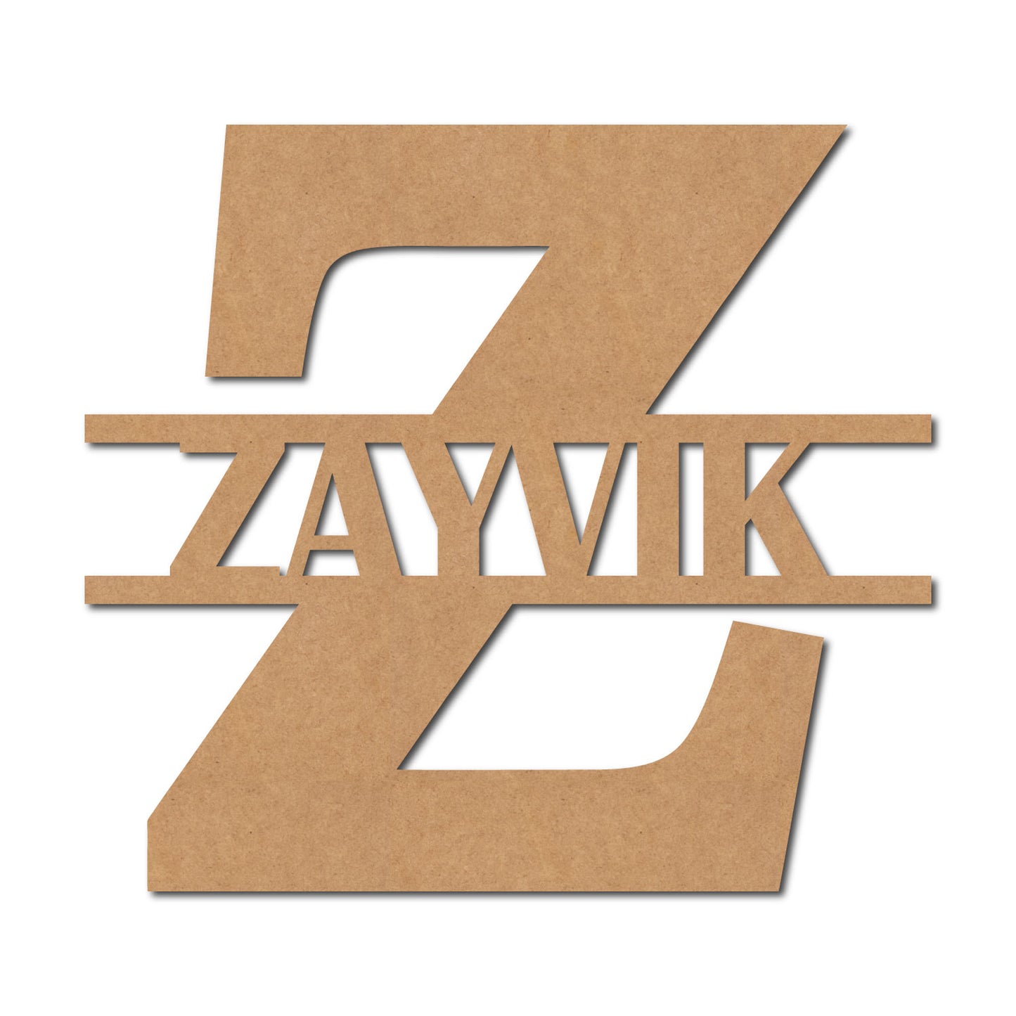 Alphabet Monogram Nameplate MDF Design 3