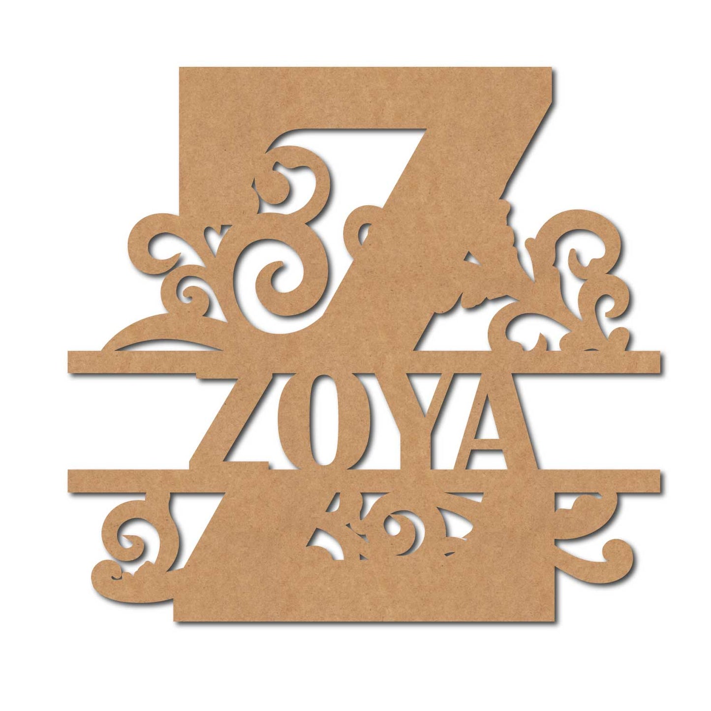 Alphabet Monogram Nameplate MDF Design 2