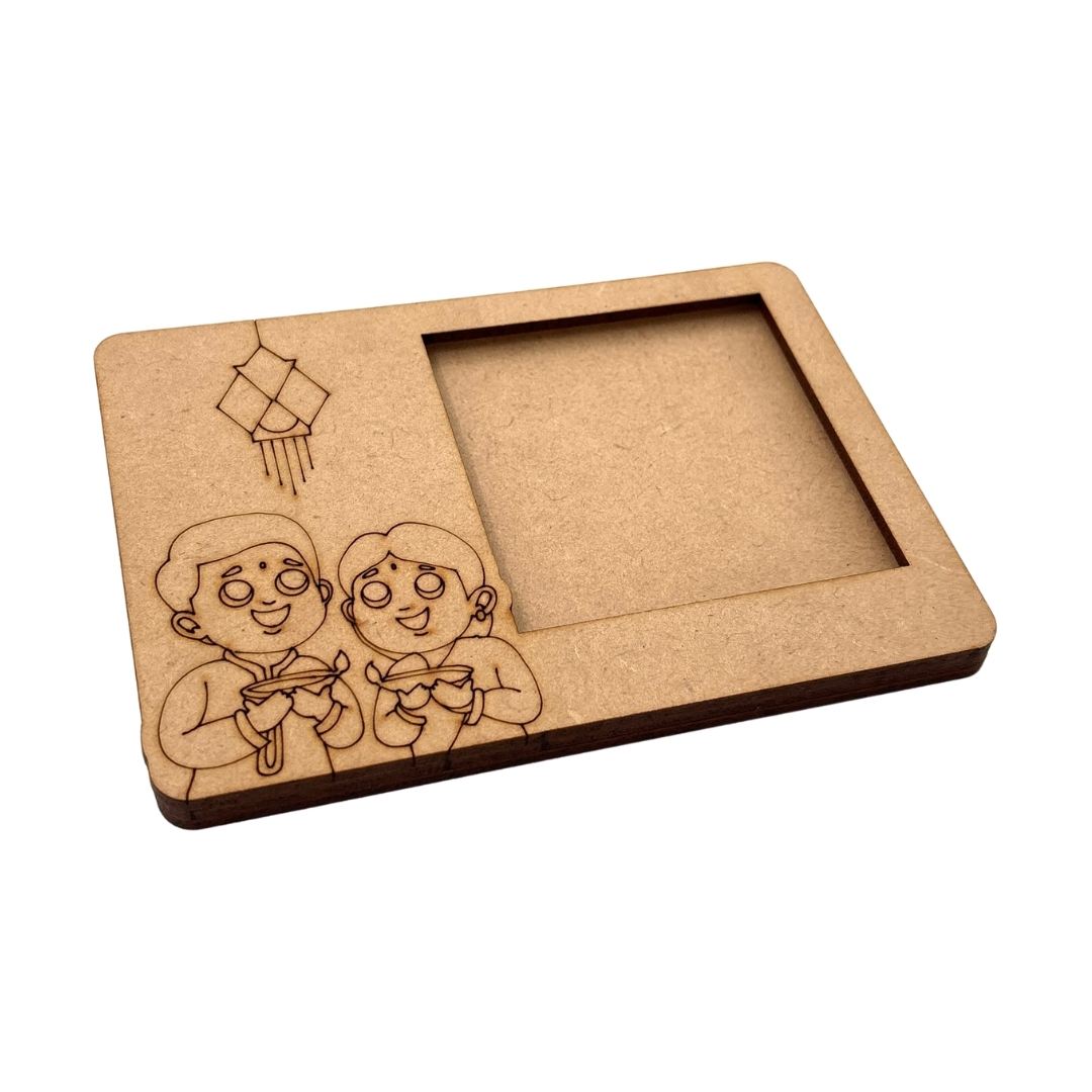 Diwali Three Layered Photo Frame MDF Design 1