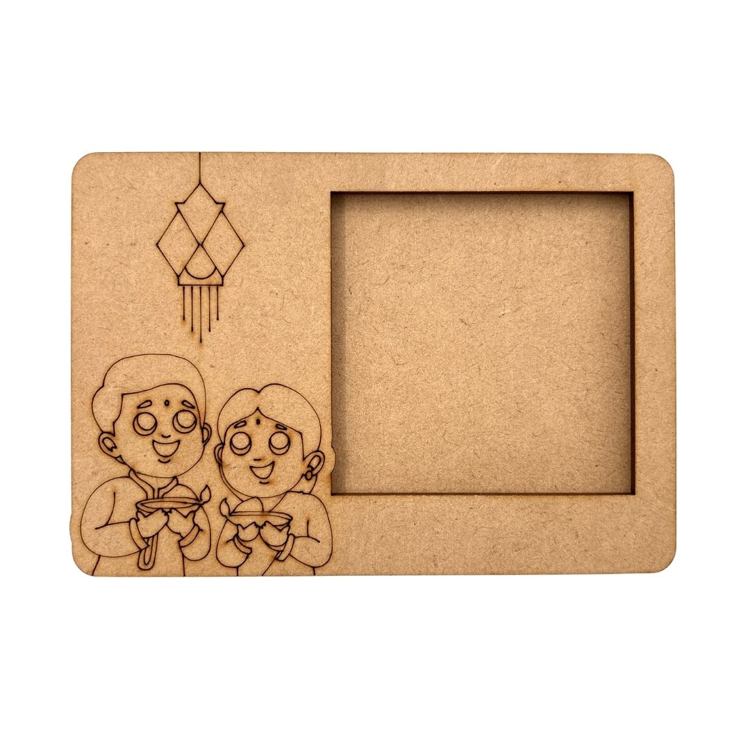 Diwali Three Layered Photo Frame MDF Design 1