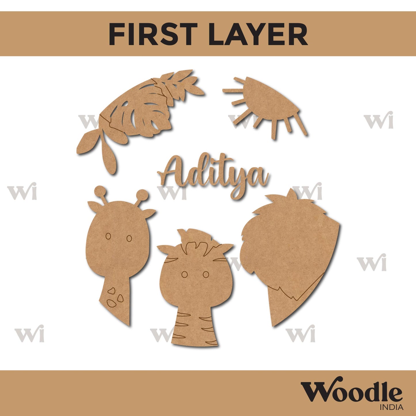 Animals Nameplate MDF Design