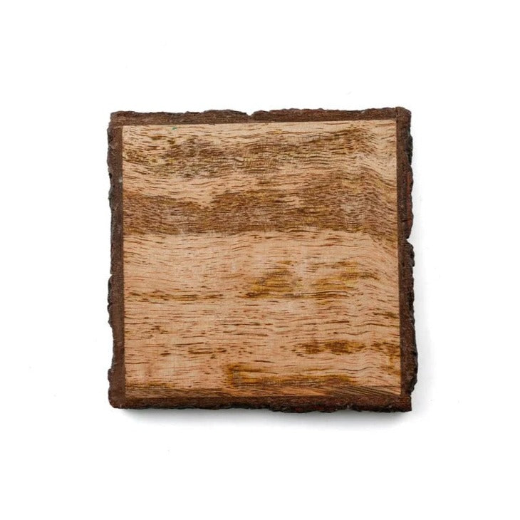 Natural Mango Wood Bark Square Base