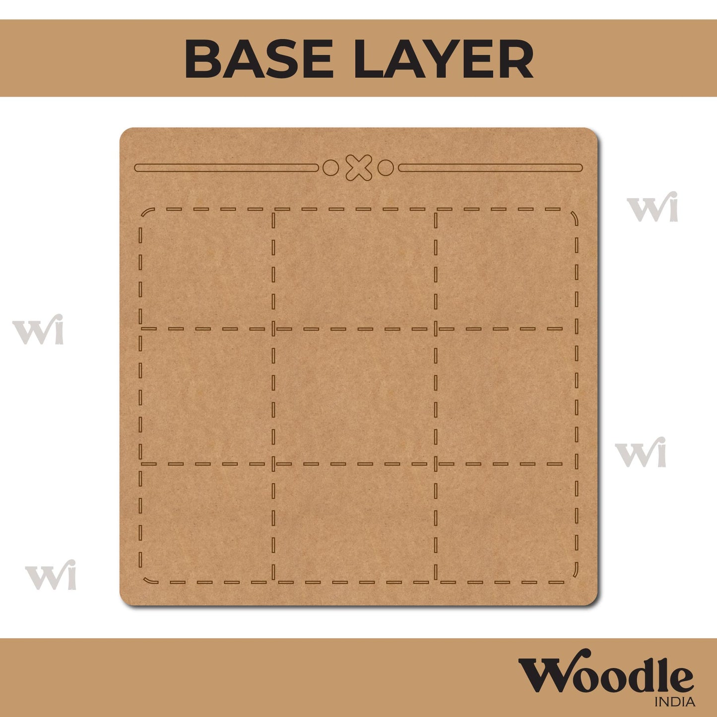 Tic Tac Toe Pre Marked MDF Design 7