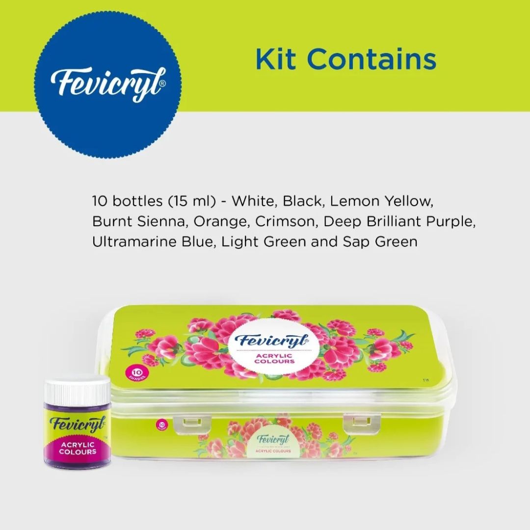 Fevicryl Acrylic Colours Lilac Kit 10 Shades