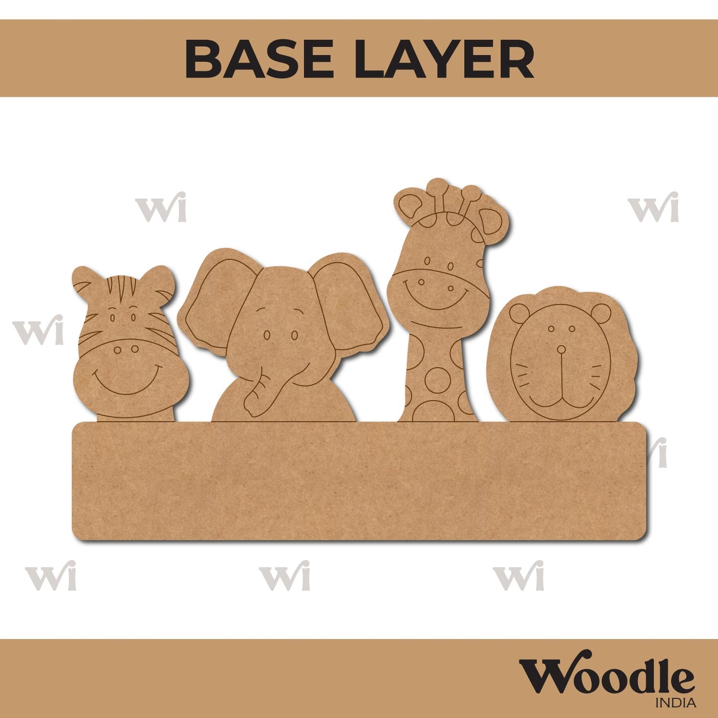 Animals Nameplate MDF Design
