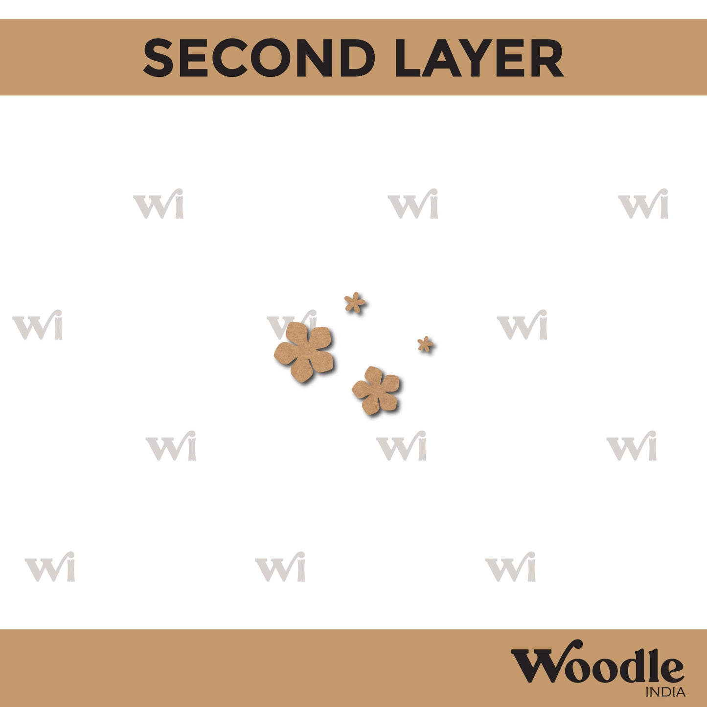 Flower Leaves Nameplate MDF Design