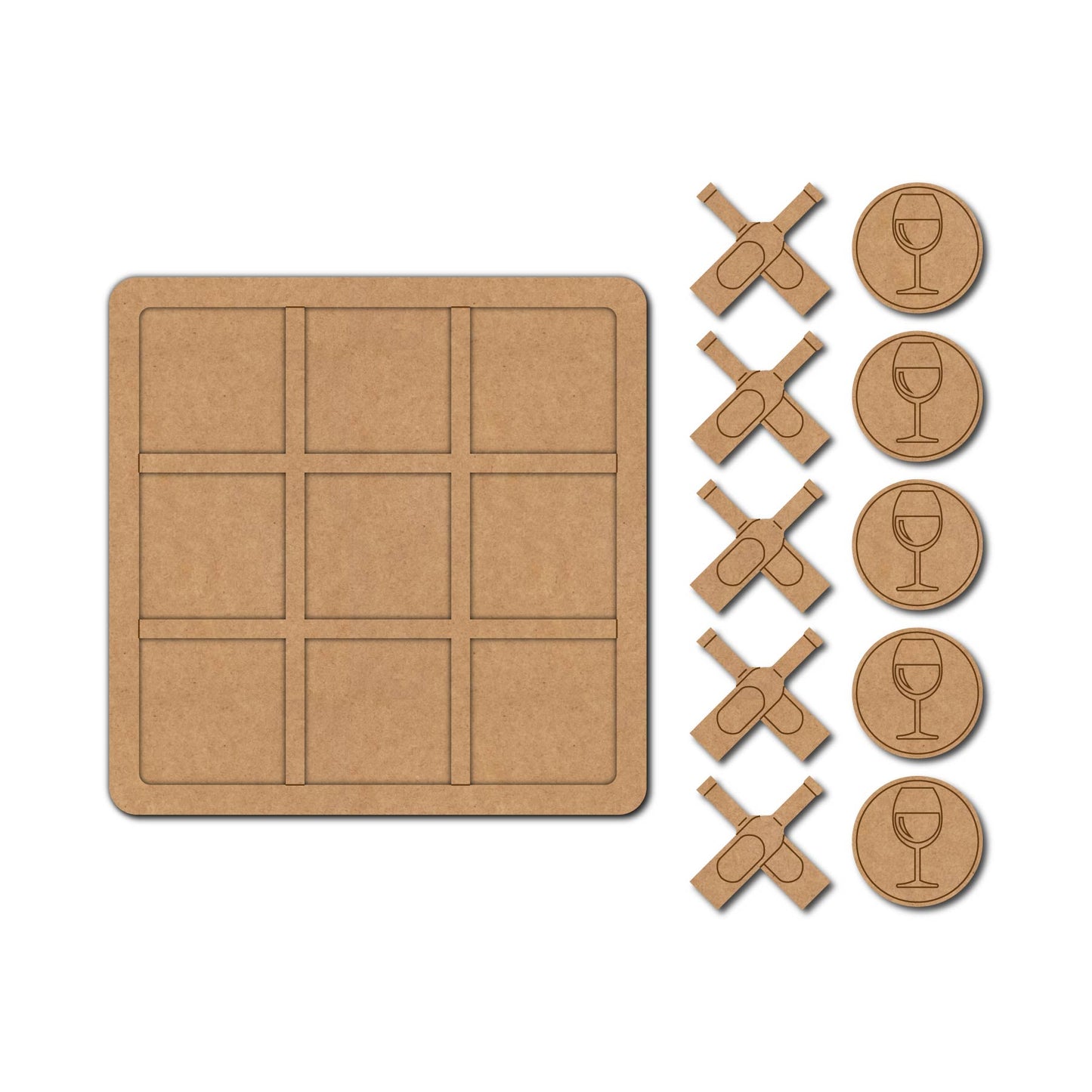 Tic Tac Toe Pre Marked MDF Design 11