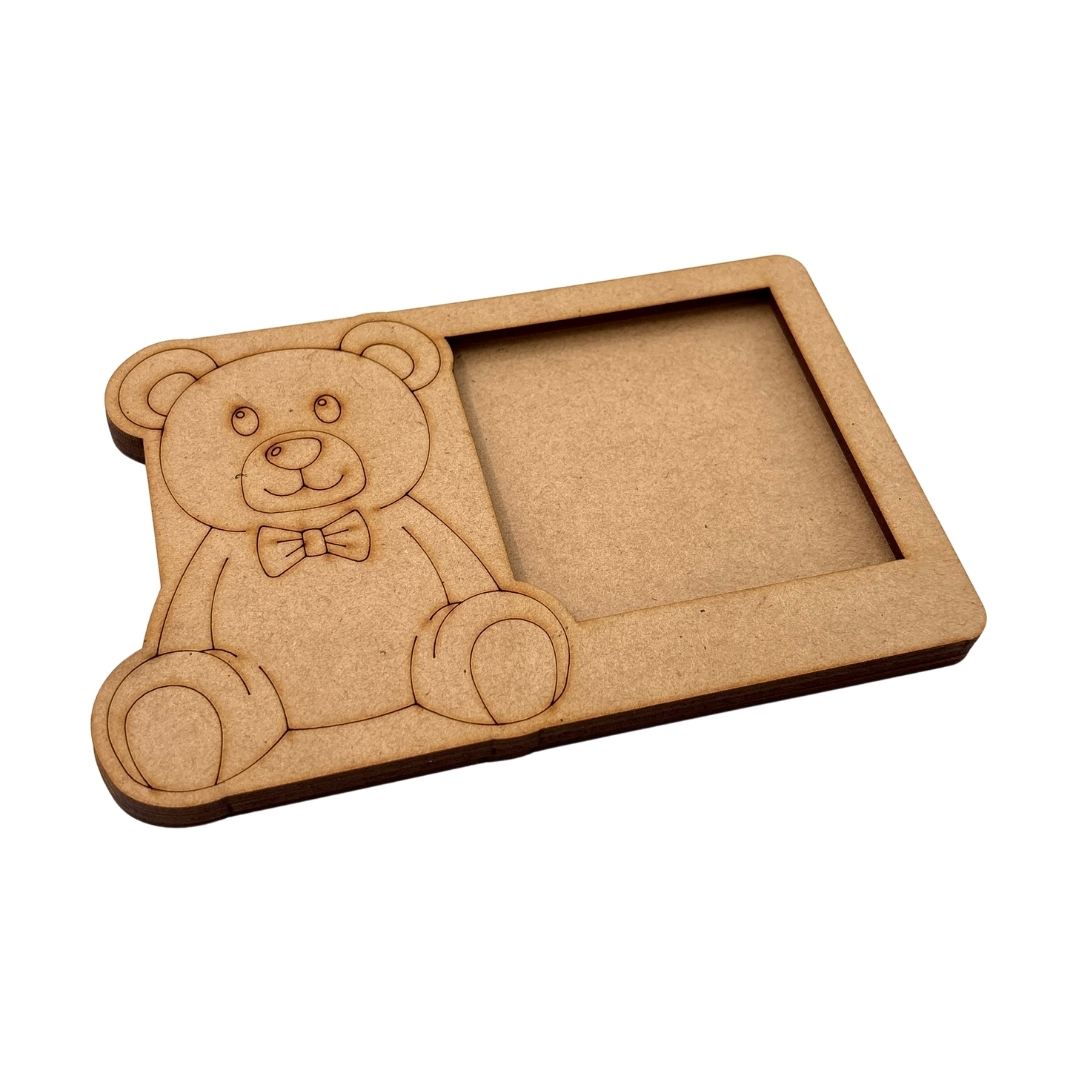 Teddy Bear Three Layered Photo Frame MDF Design 1