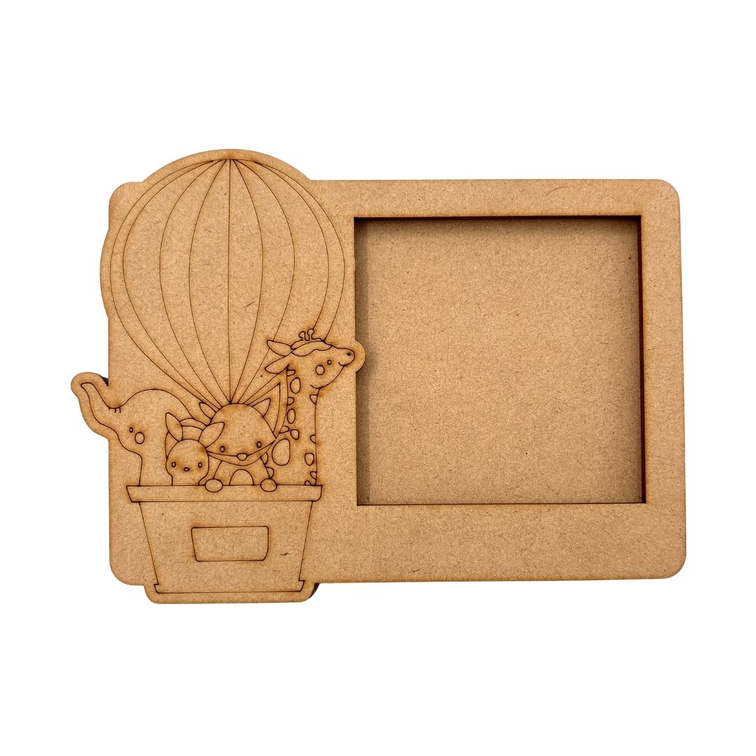 Animals Hot Air Balloon Three Layered Photo Frame MDF Design 1