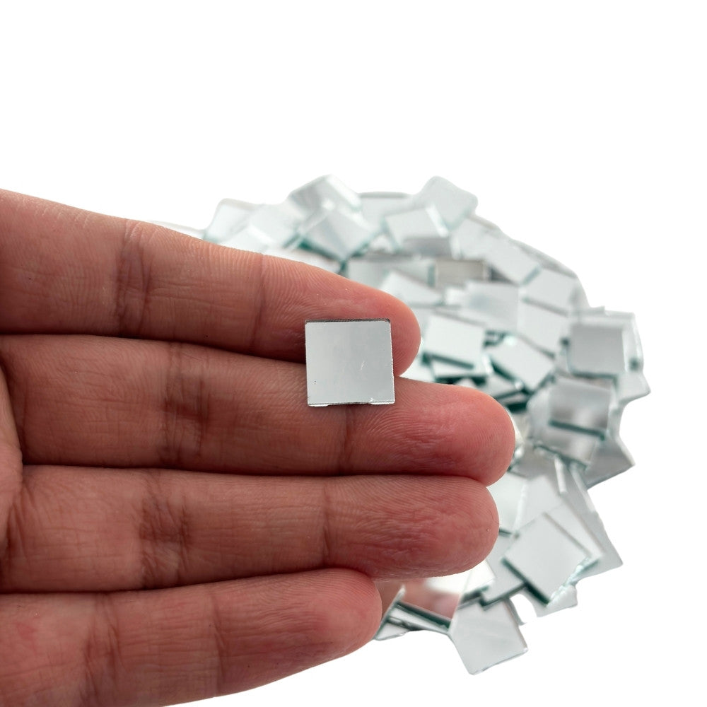 Square Shape Silver Glass Mirror For Lippan Art