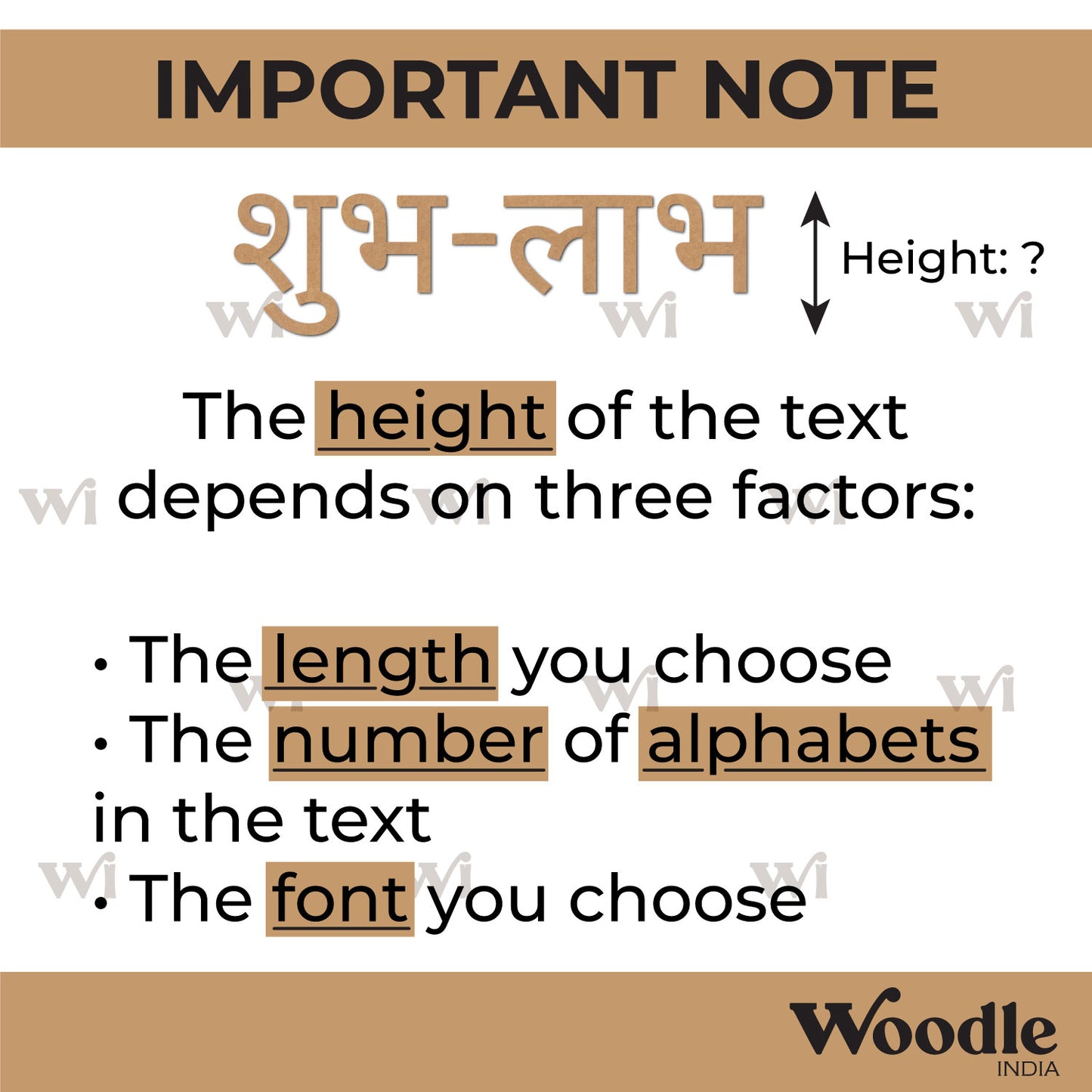 MDF Hindi Custom Text Name Cutout