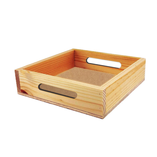 Pinewood Square Wooden Tray With Handles