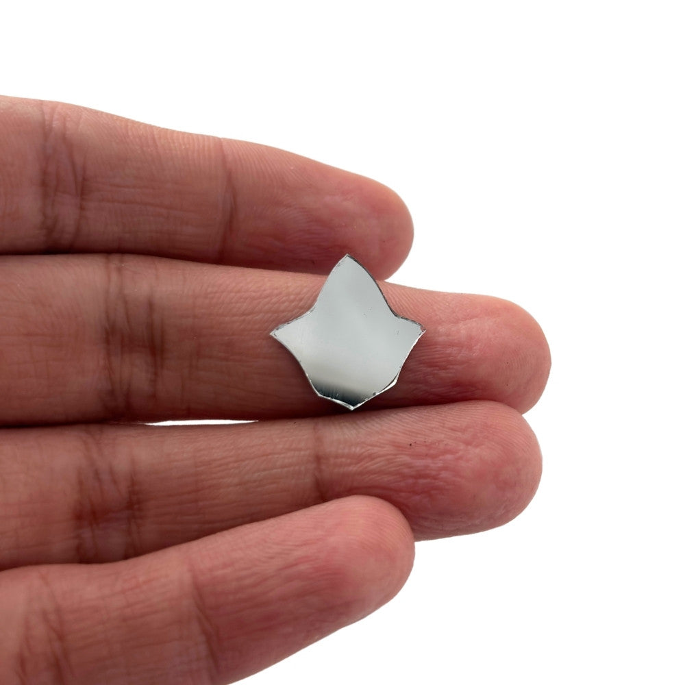 Petal Shape Silver Glass Mirror For Lippan Art