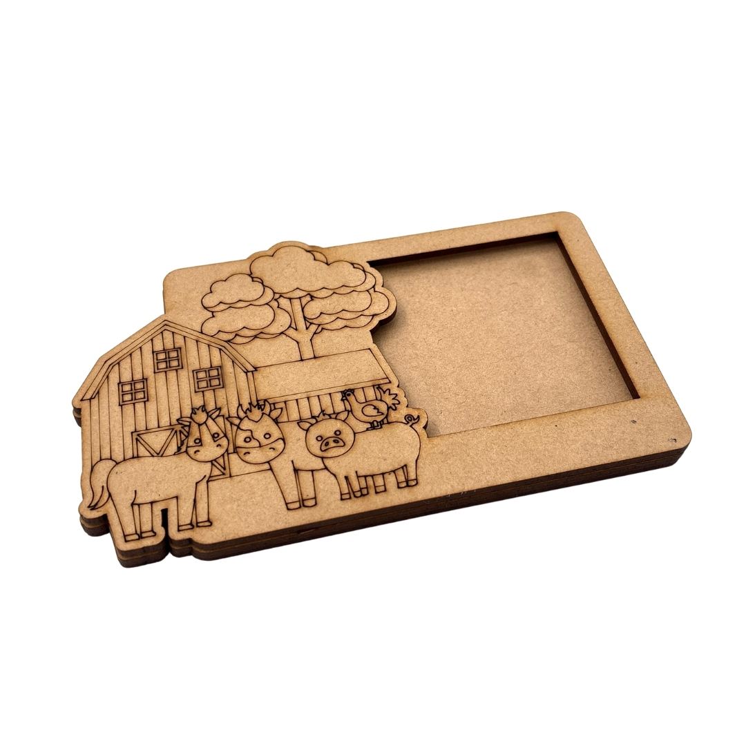 Animal Barn Three Layered Photo Frame MDF Design 1