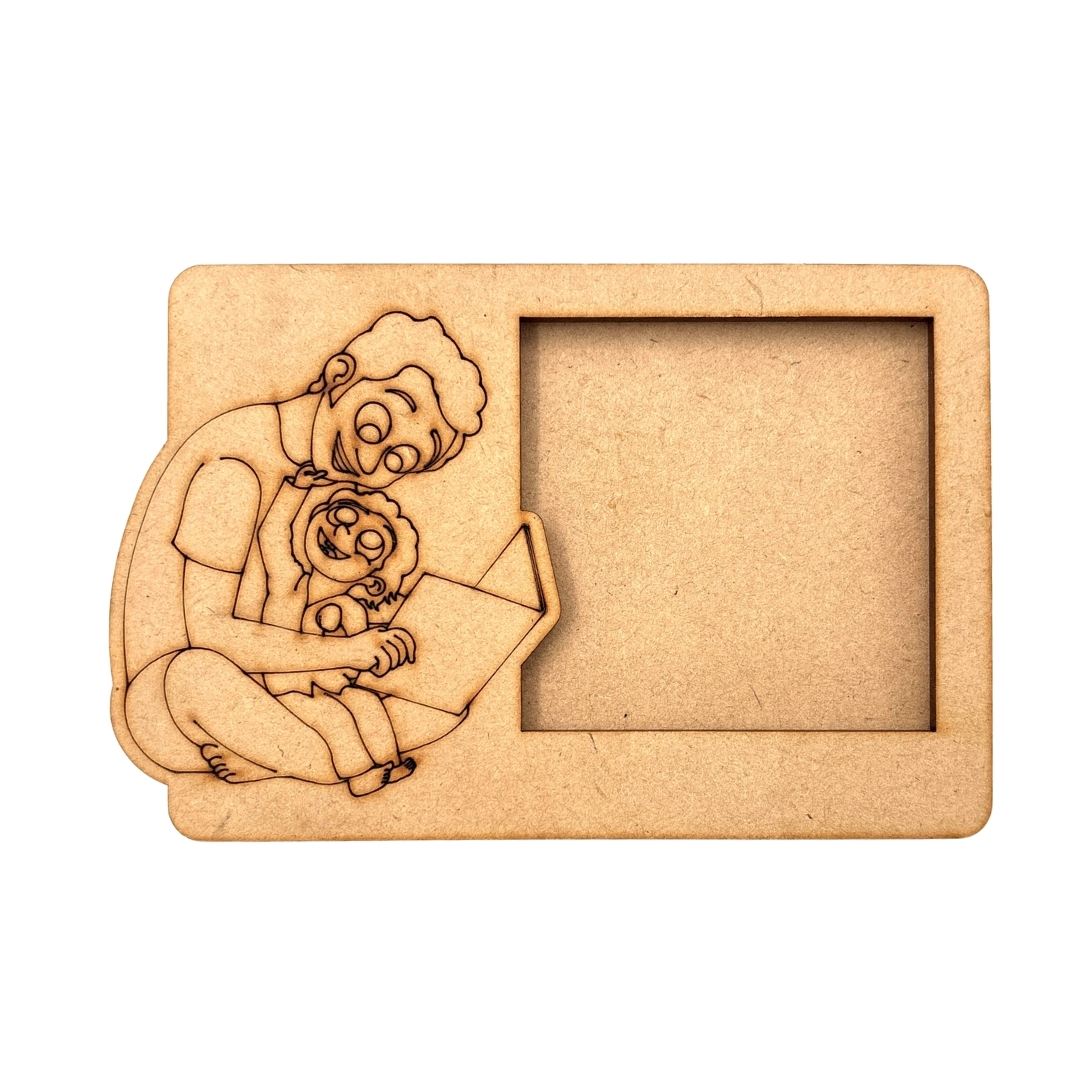 Father With Child Three Layered Photo Frame MDF Design 1