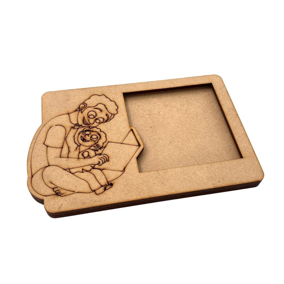 Father With Child Three Layered Photo Frame MDF Design 1