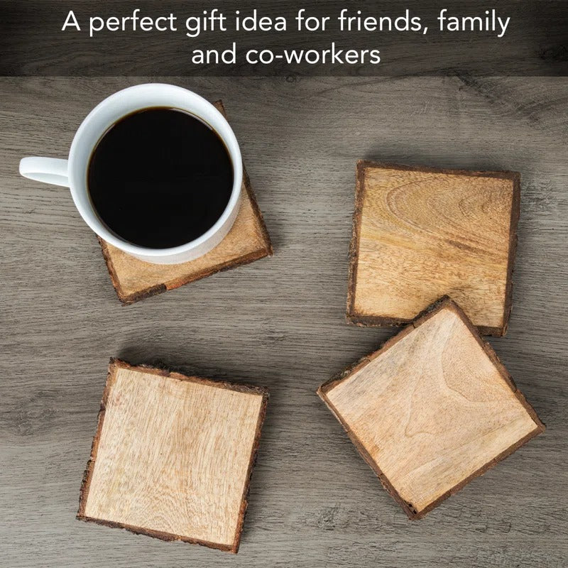 Natural Mango Wood Bark Square Base