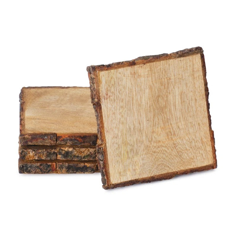 Natural Mango Wood Bark Square Base