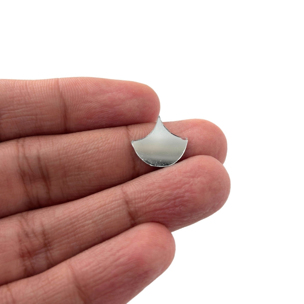 Diya Shape Silver Glass Mirror For Lippan Art