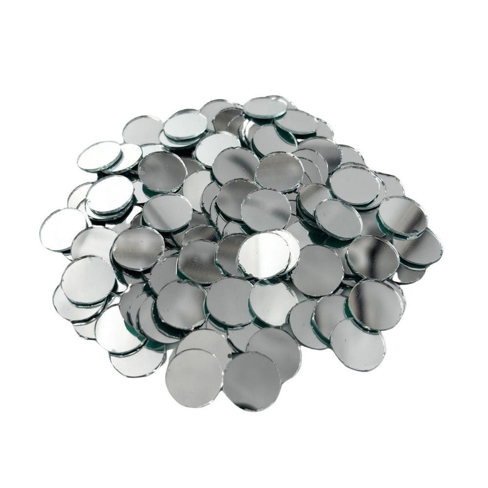 Round Shape Silver Glass Mirror For Lippan Art
