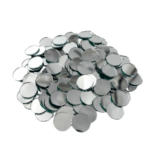 Round Shape Silver Glass Mirror For Lippan Art