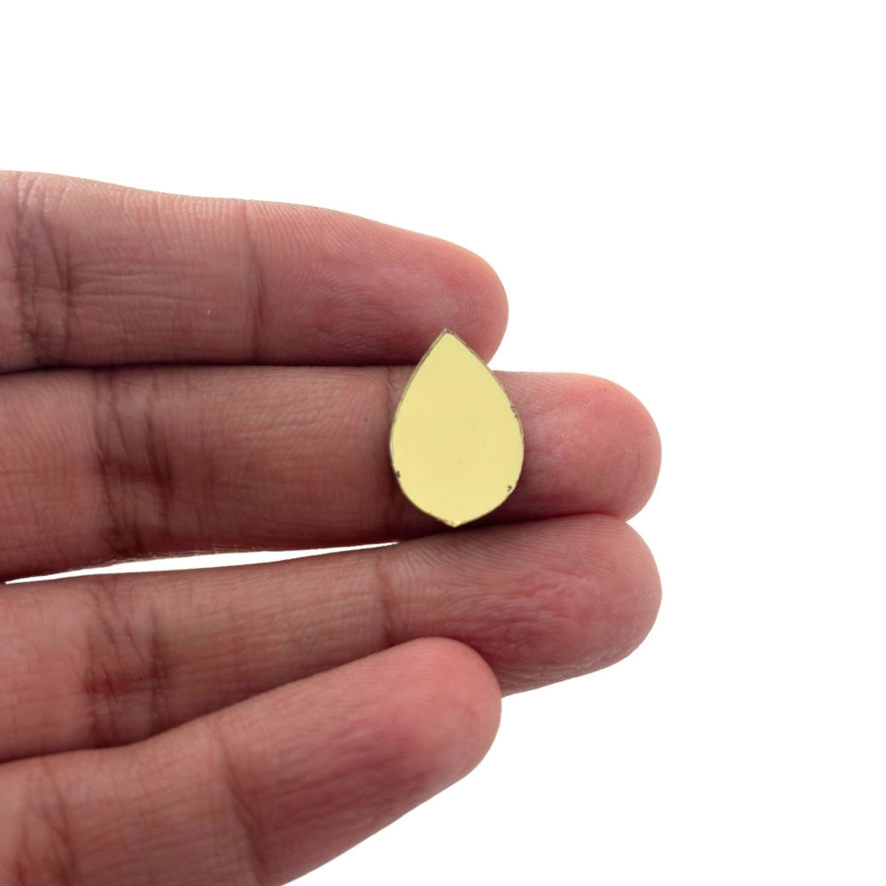 Rain Drop Shape Golden Glass Mirror For Lippan Art