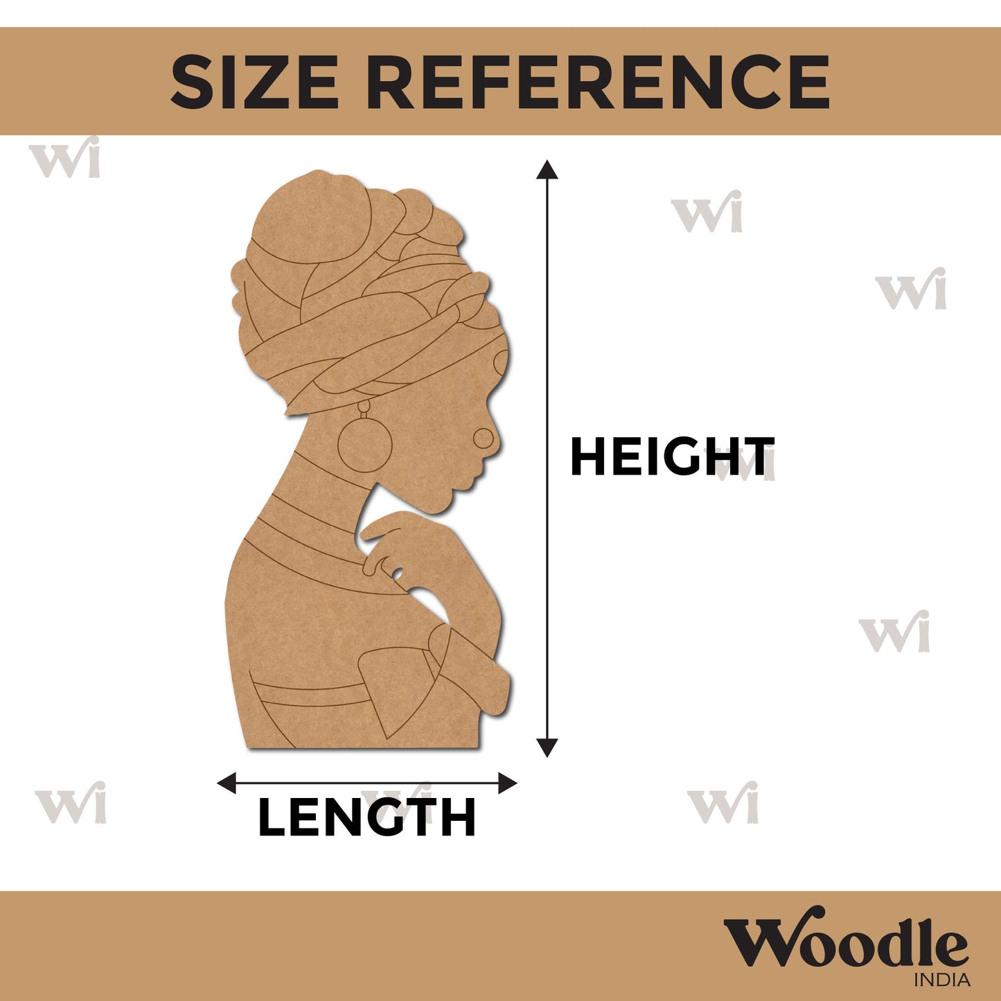 African Lady Pre Marked MDF Design 4
