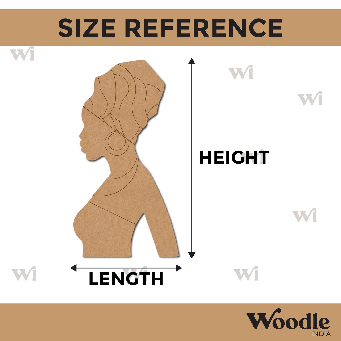 African Lady Pre Marked MDF Design 5