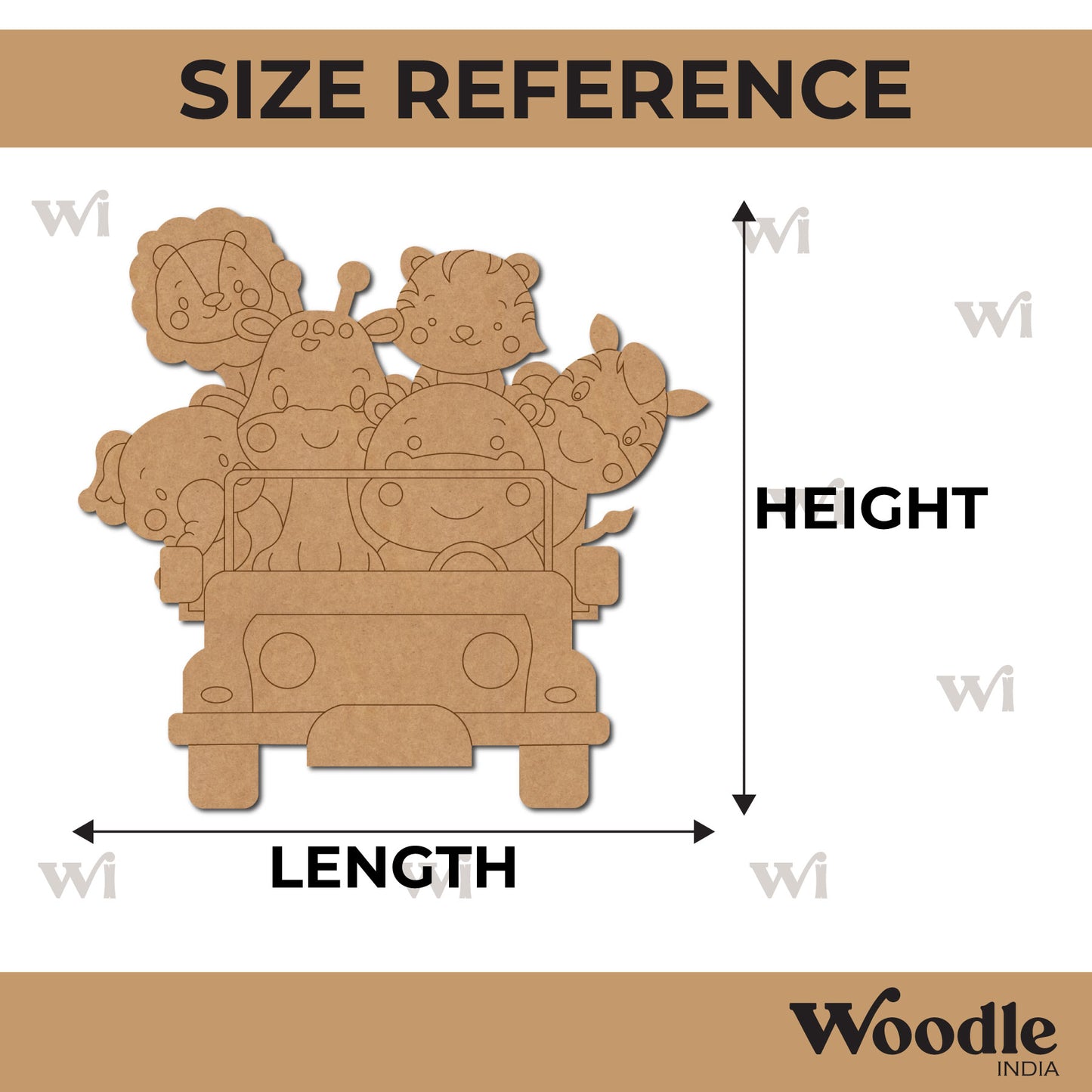Animals In Jeep Pre Marked MDF Design 2