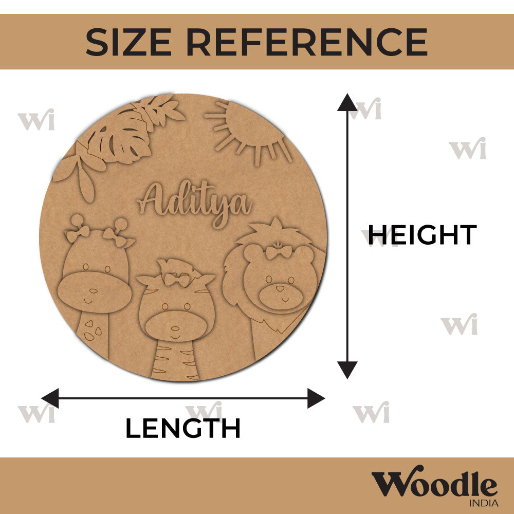 Animals Nameplate MDF Design